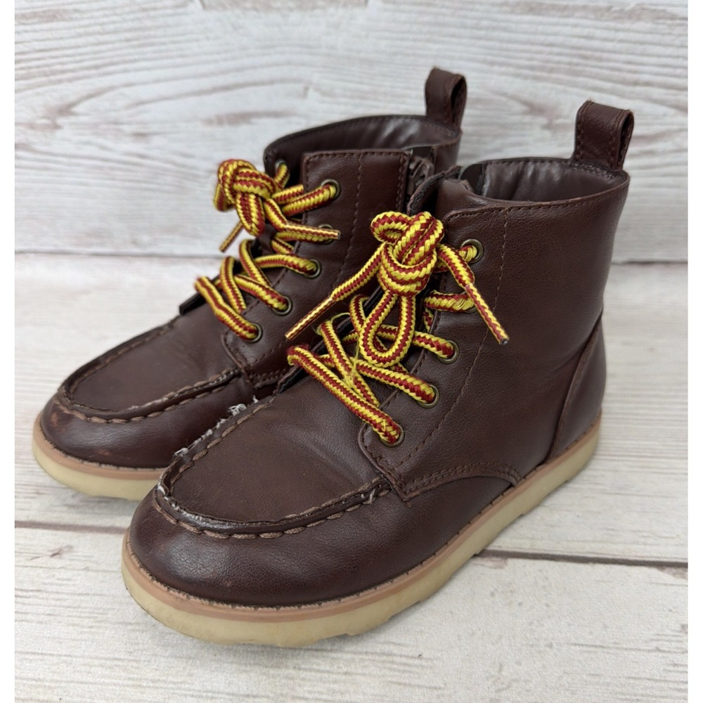 Cat & Jack Boys' Greyson Boots Brown Size 11 Very Good Condition